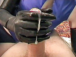 Gloved cock milking  #5173778