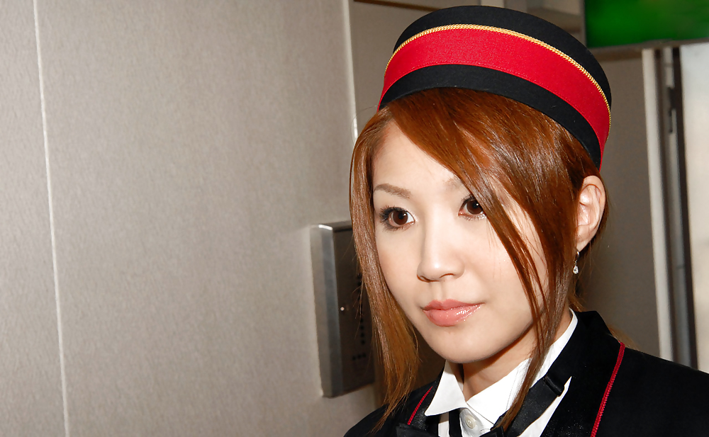 Japanese hotel staff flashing in public #15405922