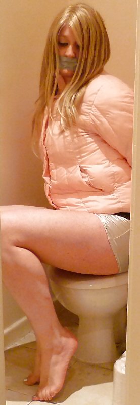 Cuffed and gagged in shiny shorts #22377572