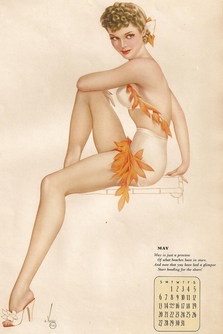 Calendrier érotique 5 - Vargas Pin-up 1945 #9307989