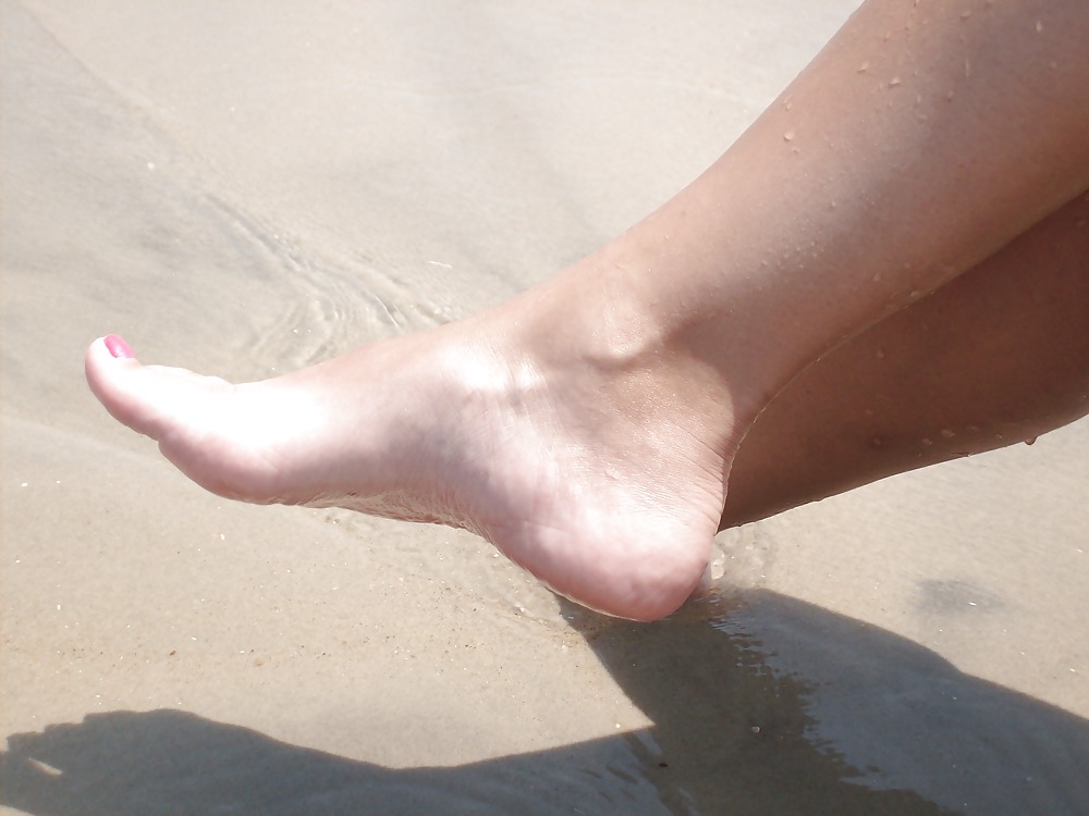 My sexy wife's feet at the beach #1175385