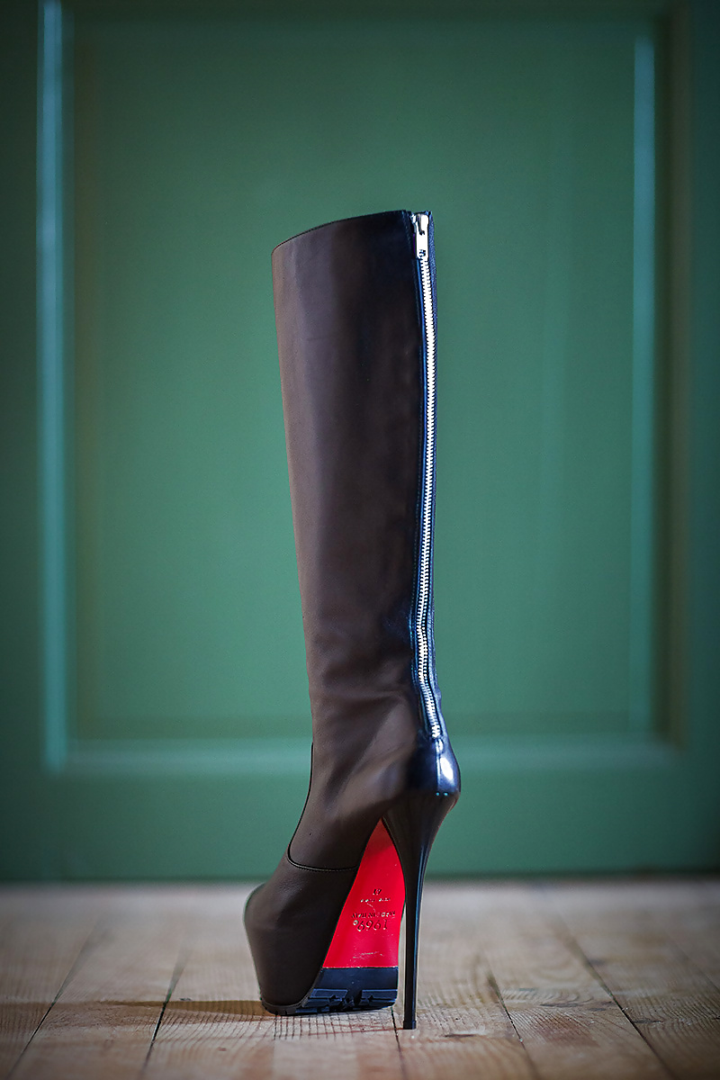 High heels leather boots #32918730