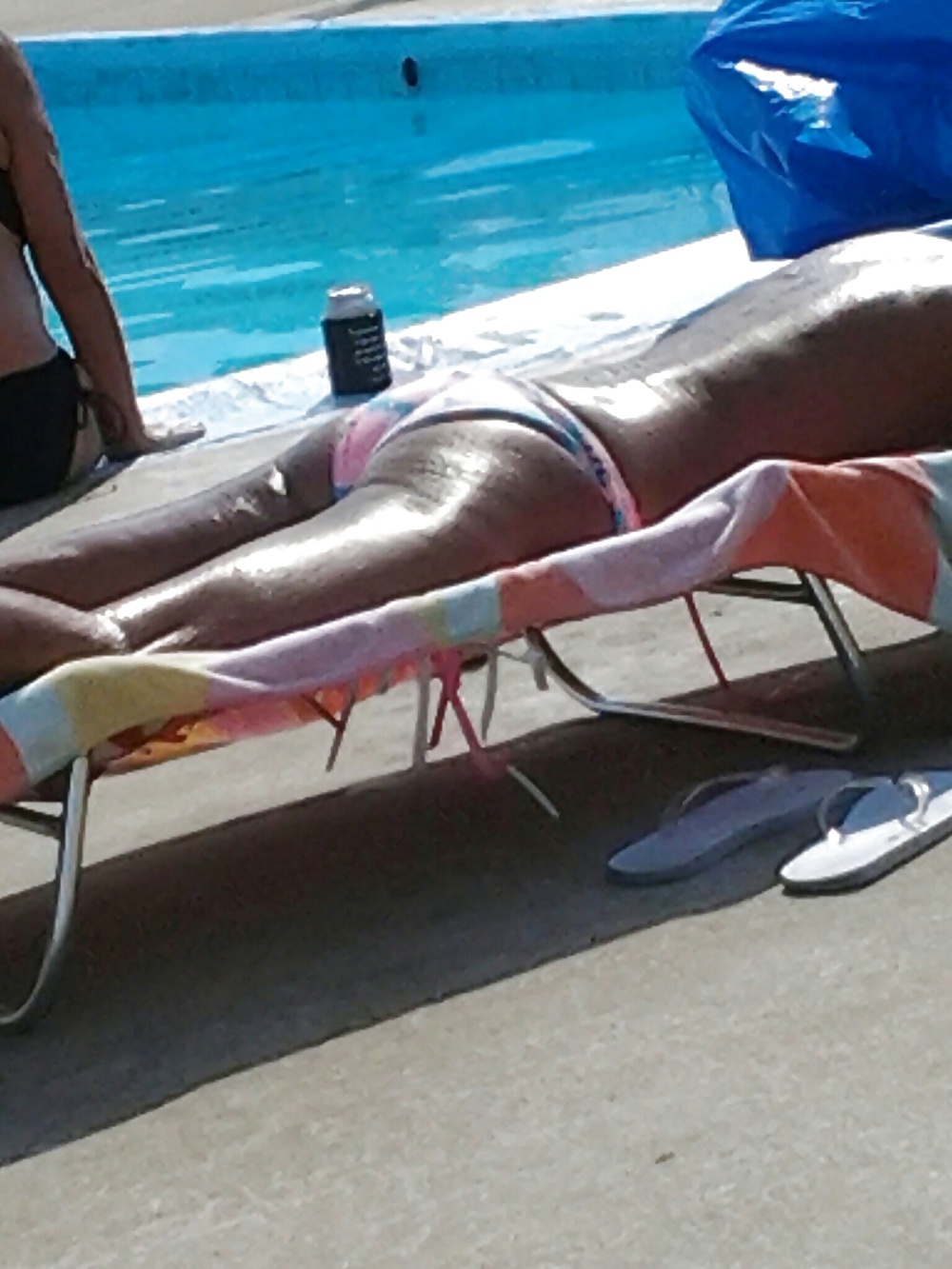 Old leather skined ass at the pool #30889228