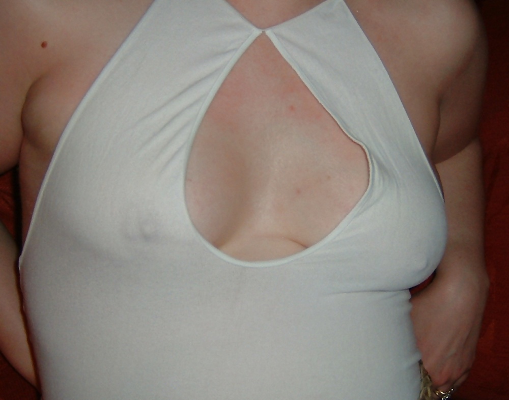 Transparent Weißen Kleid Und Netzstrümpfe #30977042