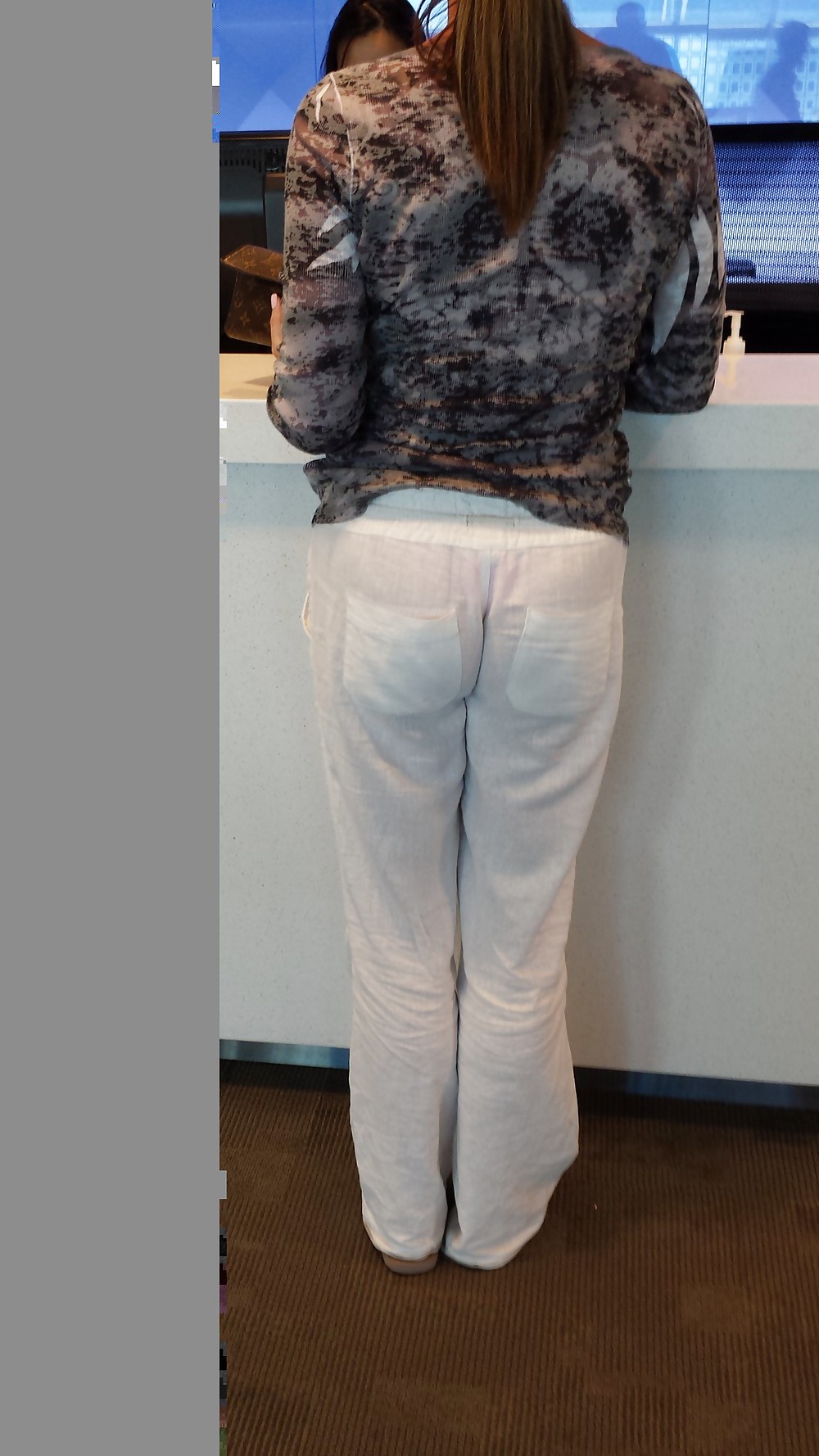 Sexy See-Thru Pants on Milf at Airport #36972956
