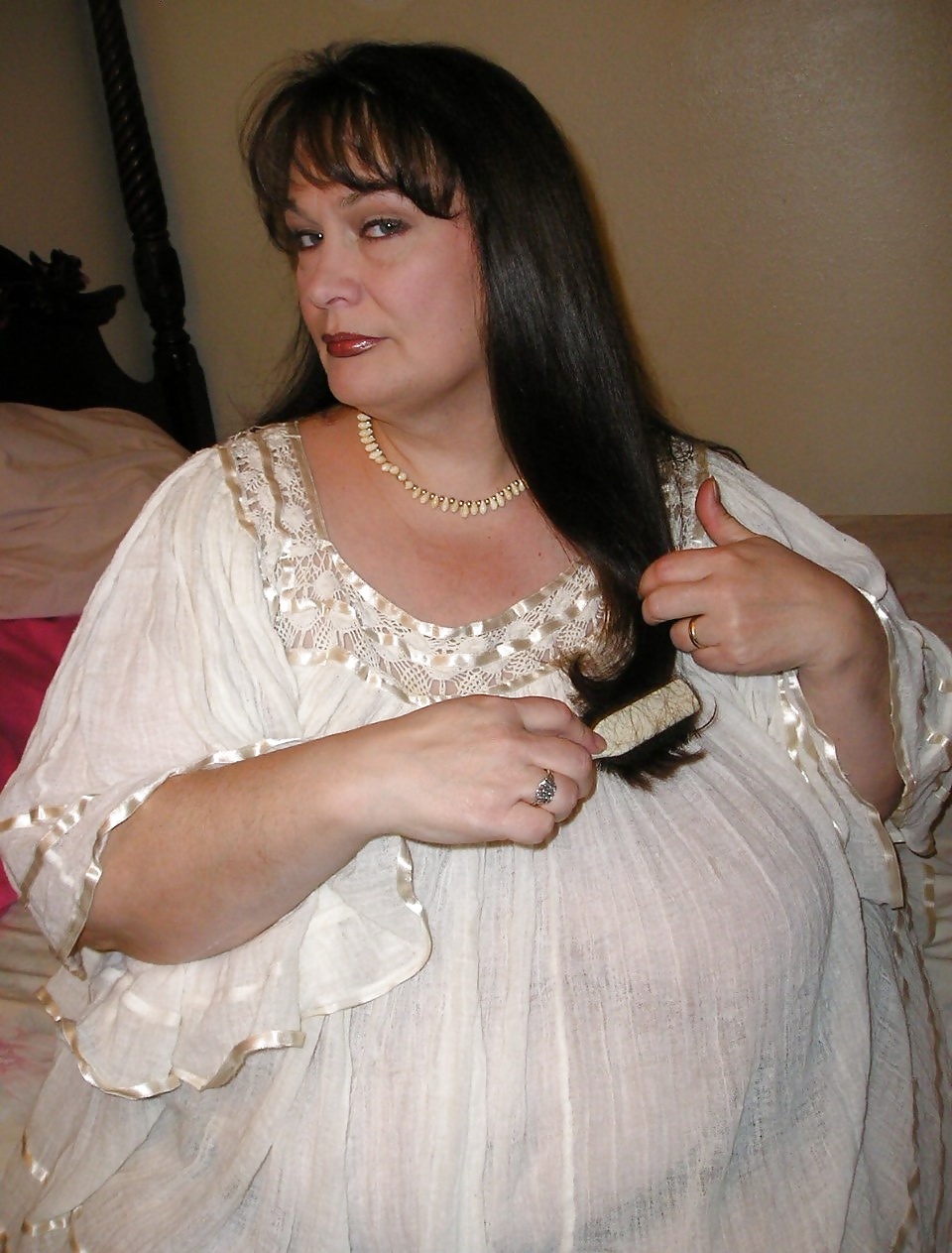 Fabulous SSBBW! White Nightgown (II) #34691986