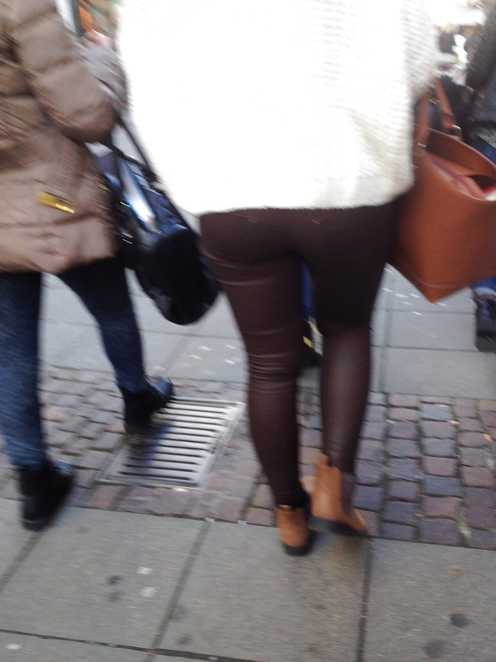 Candid Ass in leather Pants - Voyeur #36552643