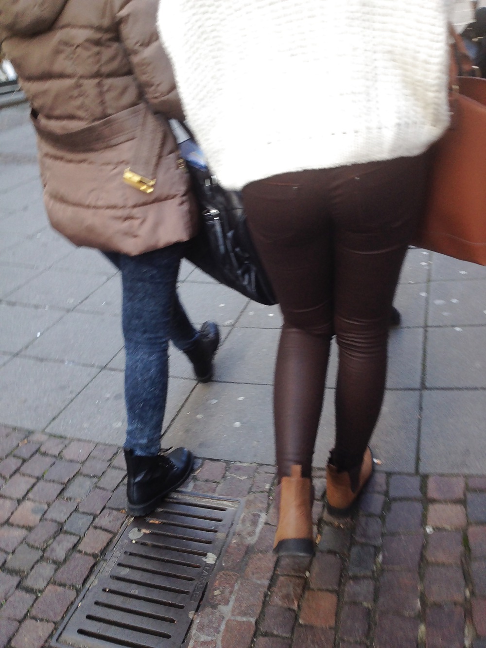 Candid Ass in leather Pants - Voyeur #36552647