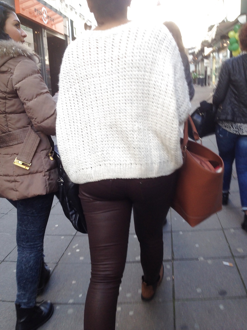 Candid Ass in leather Pants - Voyeur #36552654