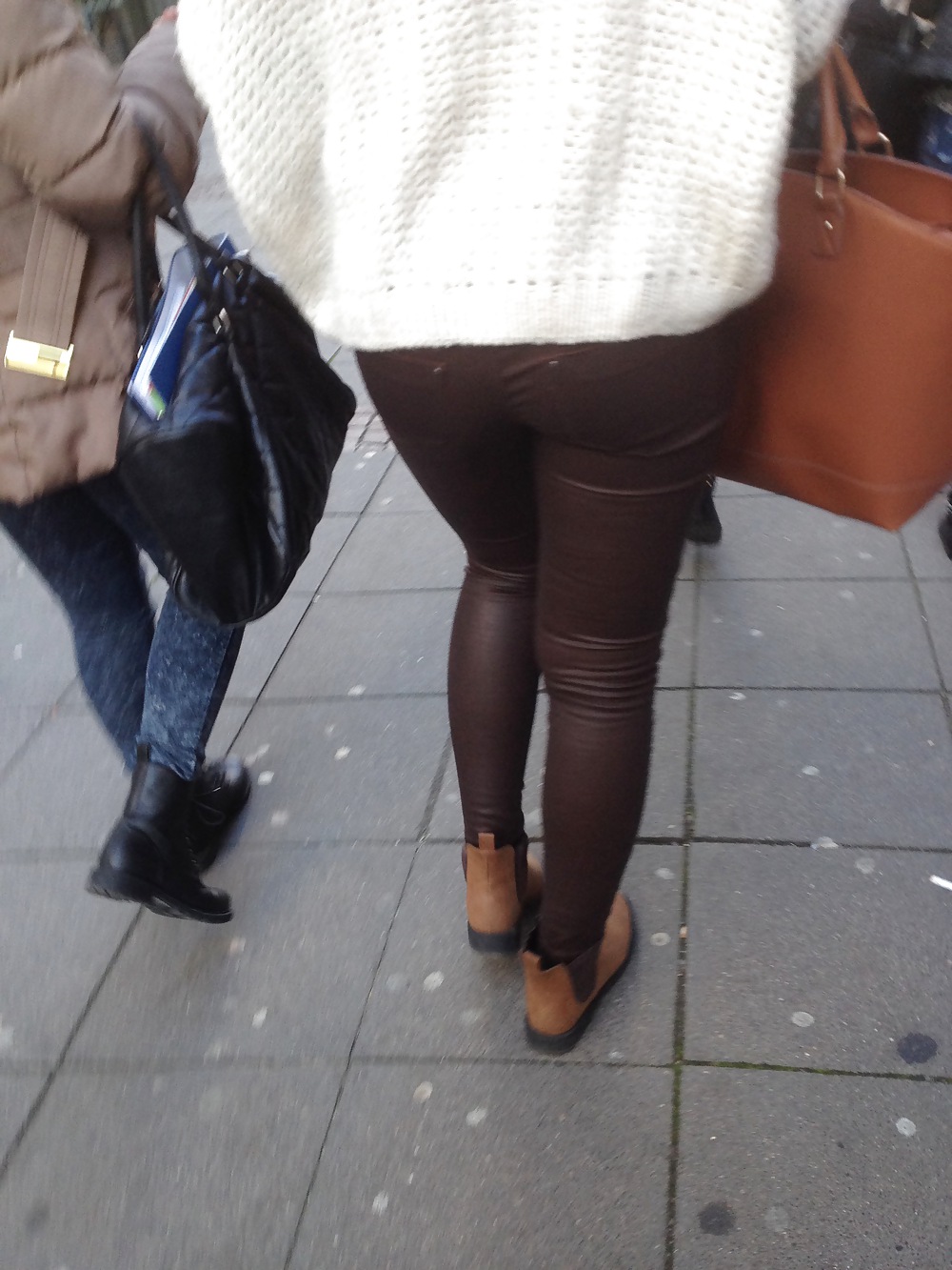 Candid Ass in leather Pants - Voyeur #36552657