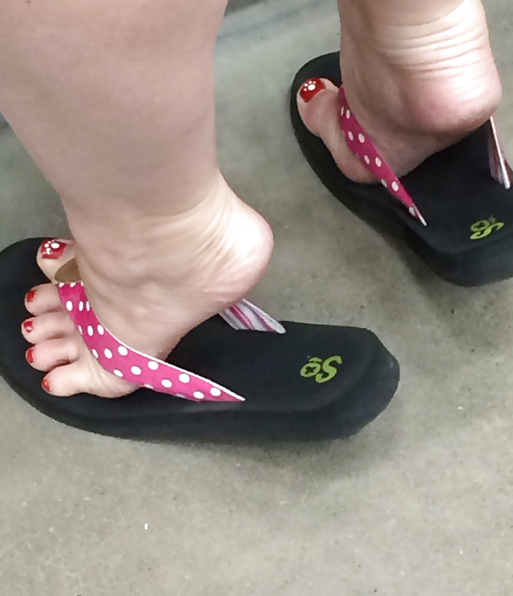 Wife's sexy feet teasing at the home builders store #29845104