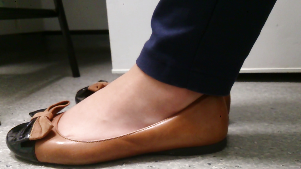 Co worker ballerinas flats close up candid #30277052