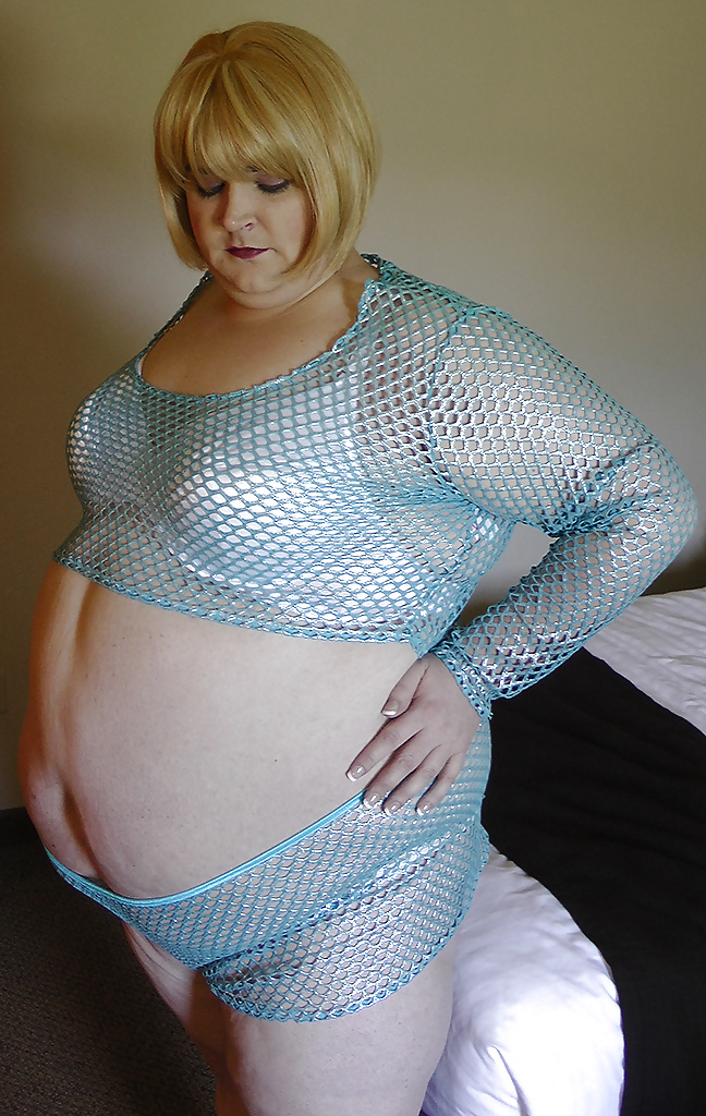 Maki - bbw sissy tv cd - blue fishnet
 #33406991