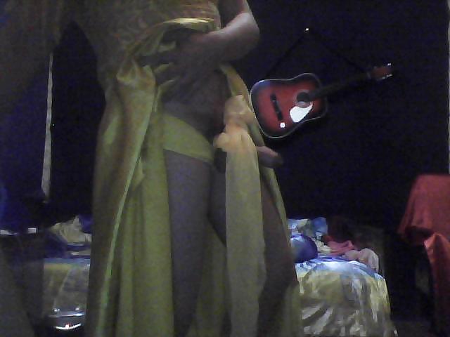 Yello satin dress #36838190