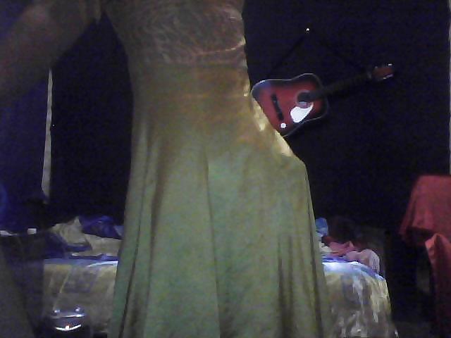 Yello satin dress #36838193