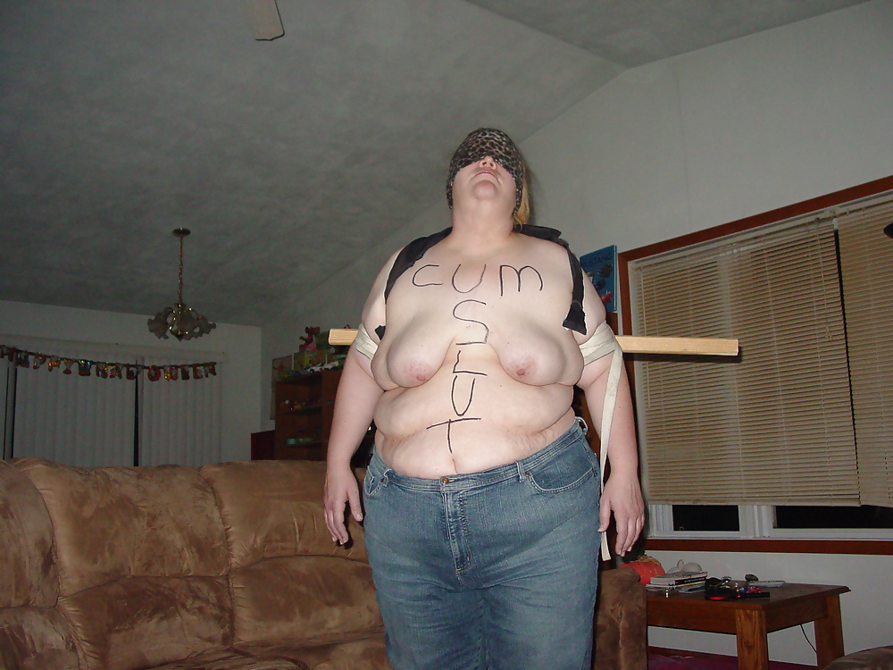 Bbw Bondage Slave with Body Writing #31287355