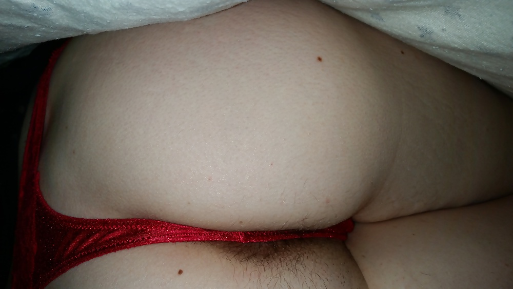 Wifes hot ass in red thong #40407382