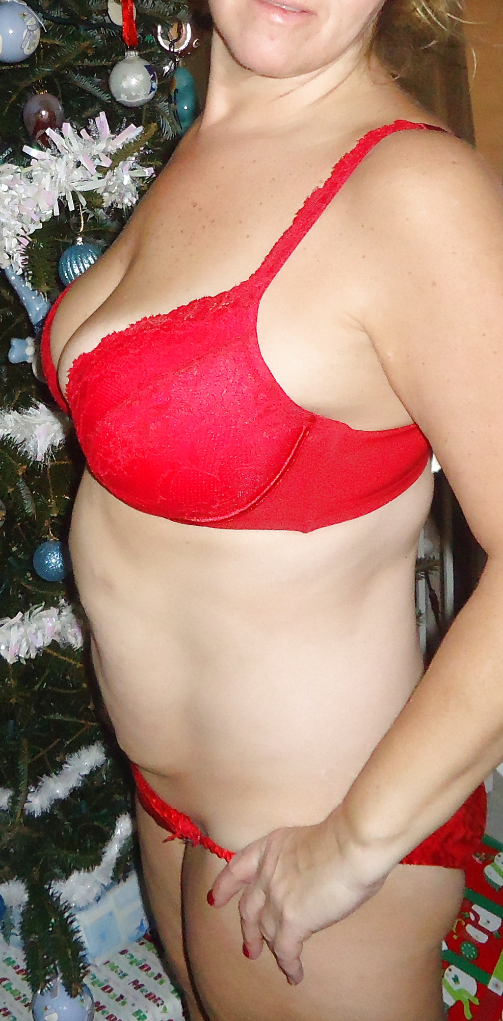 Wife In Red Bra and Panties #35853625