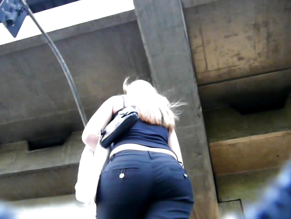 Sexy co-worker with big round ass in tight trousers,jeans #27911338