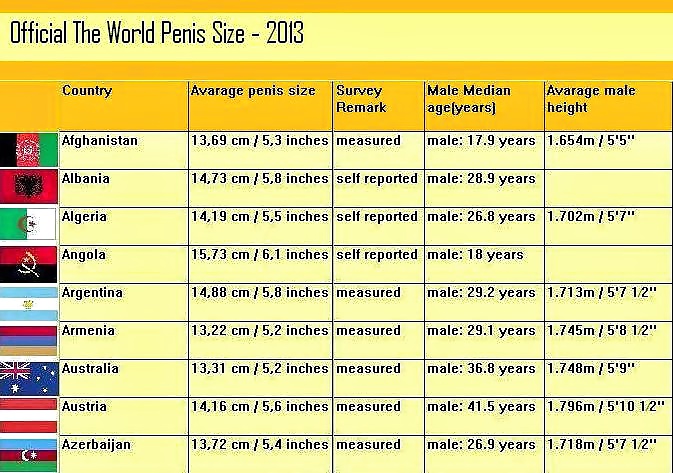 Offizielle Welt Penis Durchschnittliche Größe #26499840