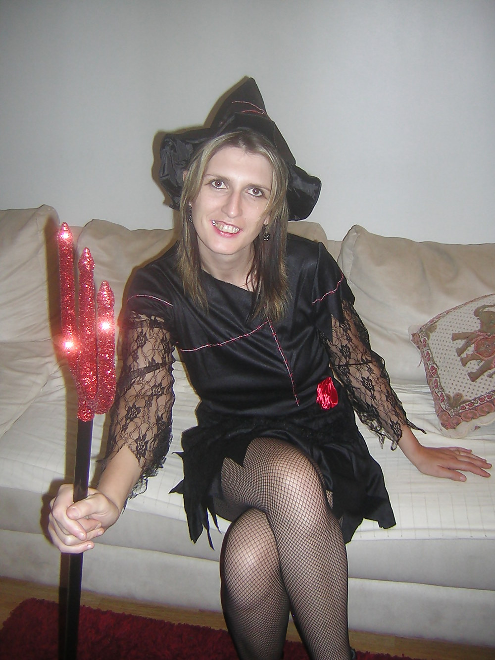 French amateur in sexy witch dress halloween #24852953