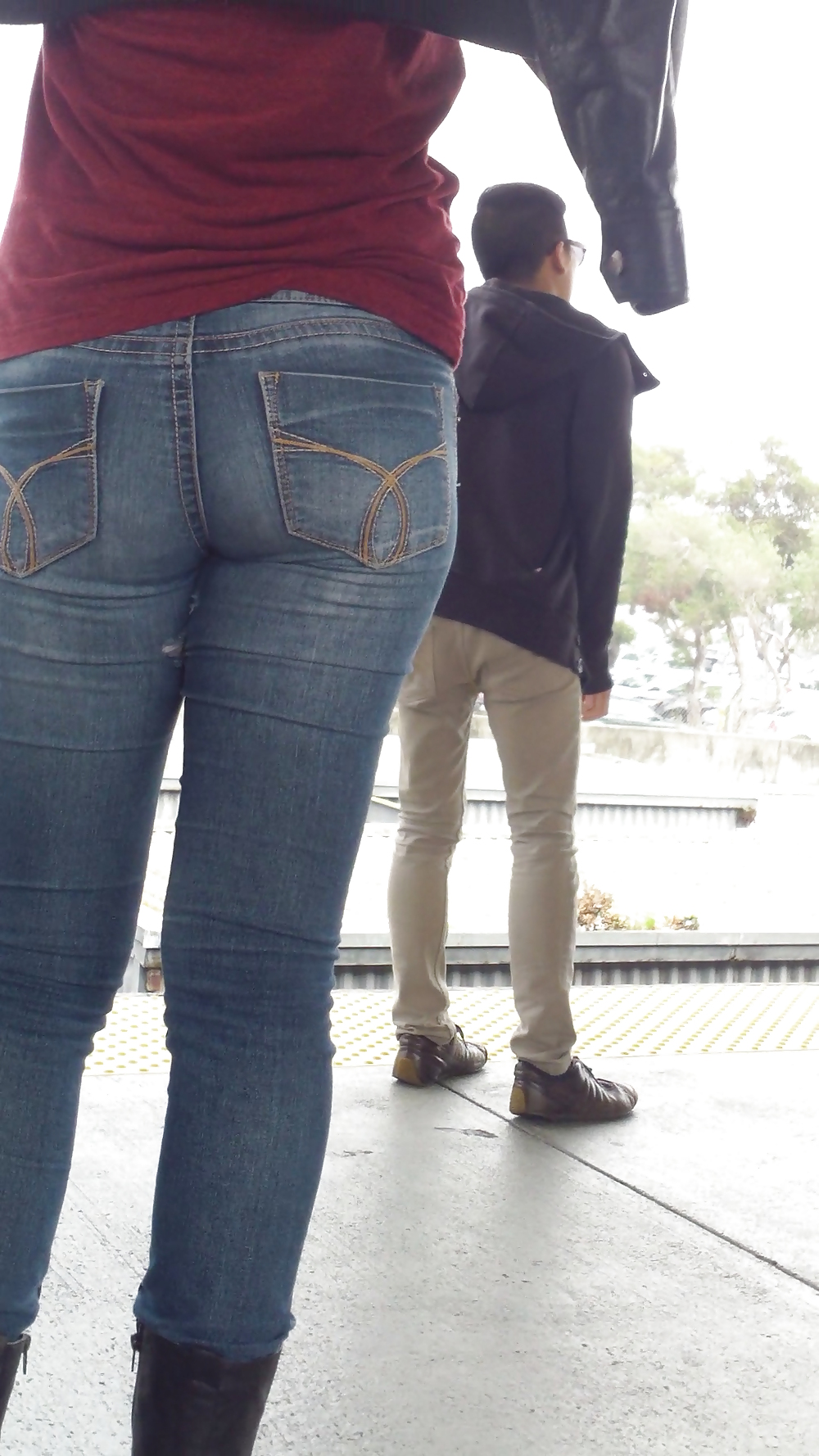 Sexy tight teen ass & butt in blue jeans #23556519