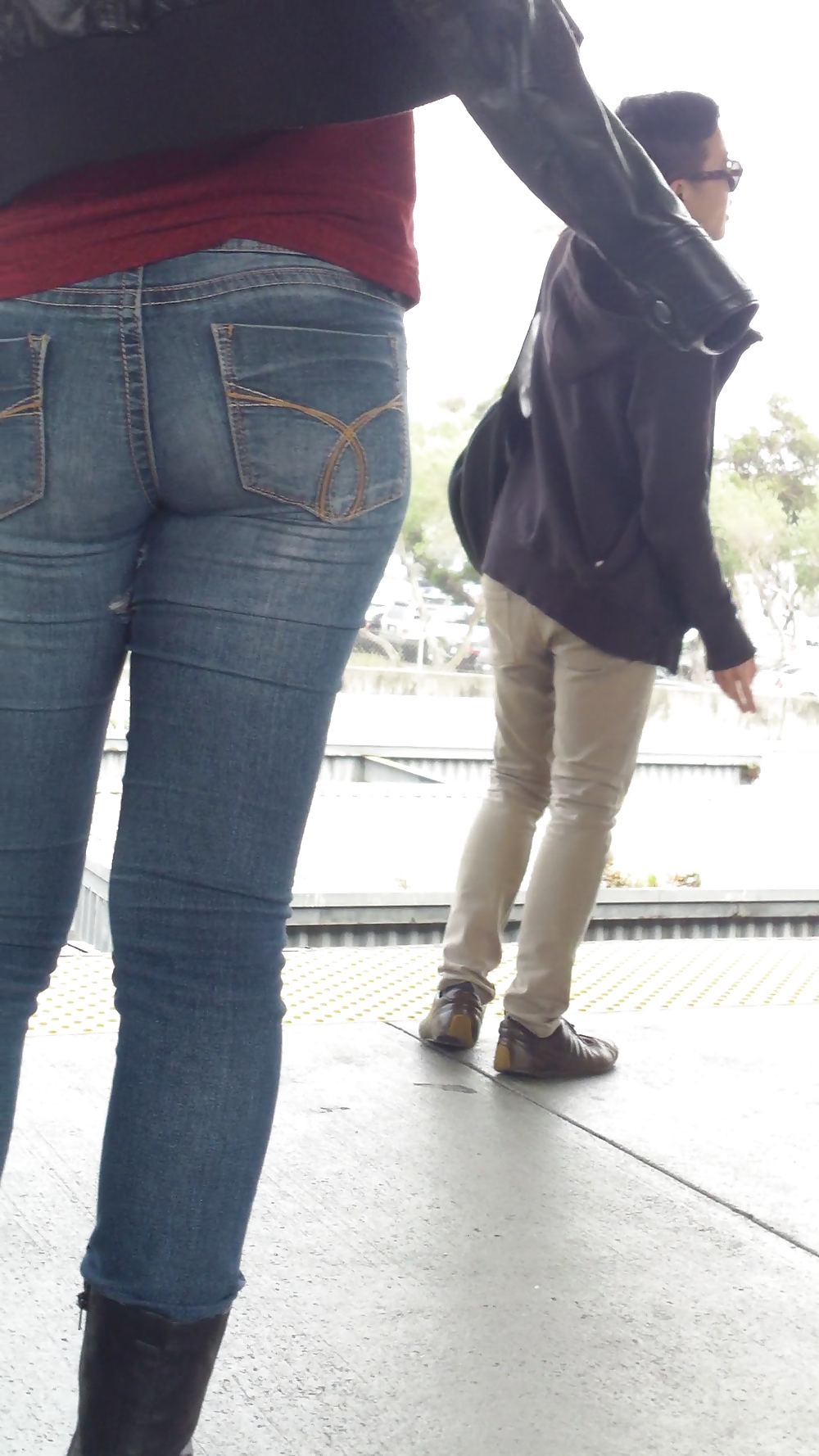 Sexy tight teen ass & butt in blue jeans #23556545
