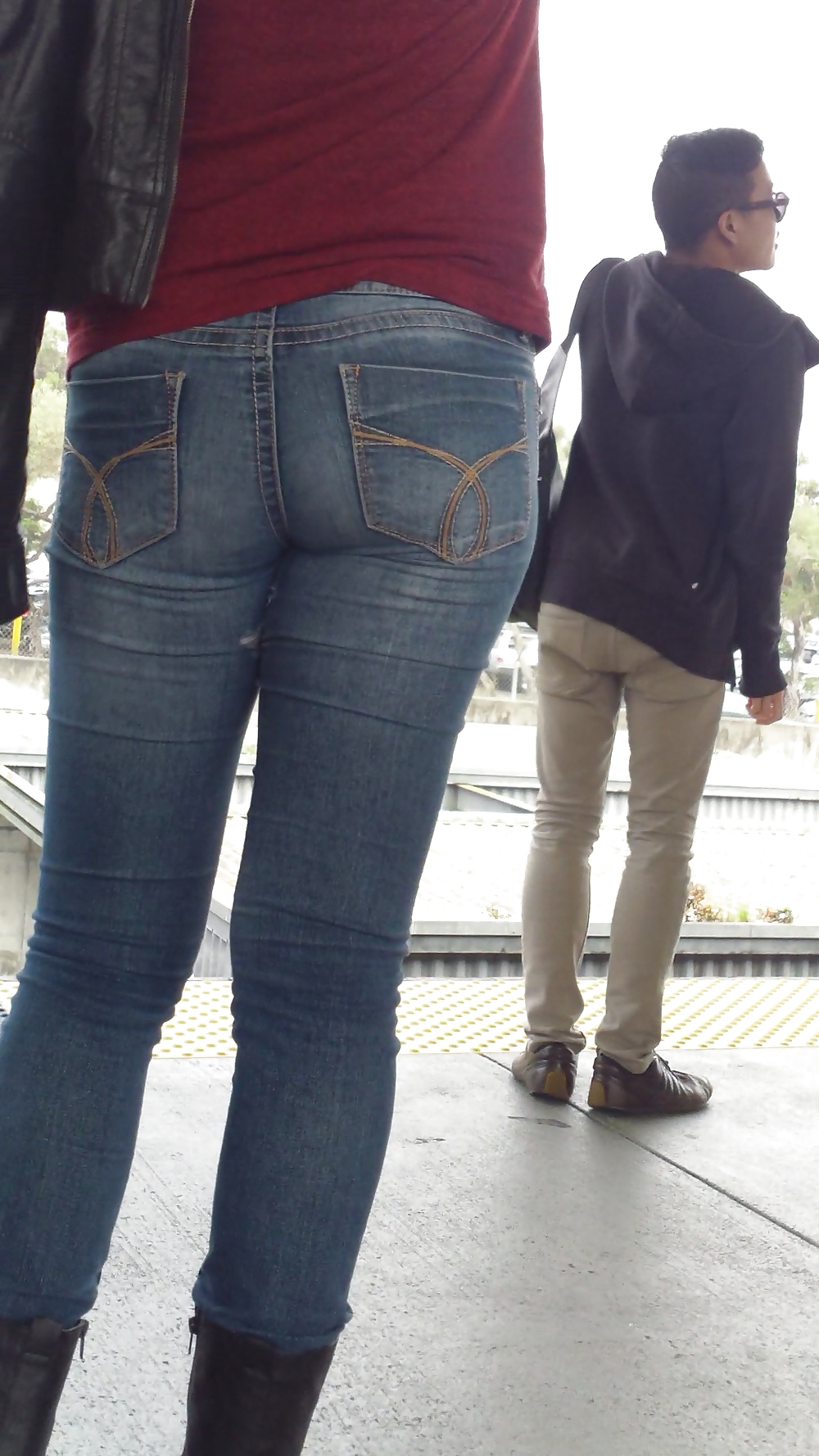 Sexy tight teen ass & butt in blue jeans #23556553