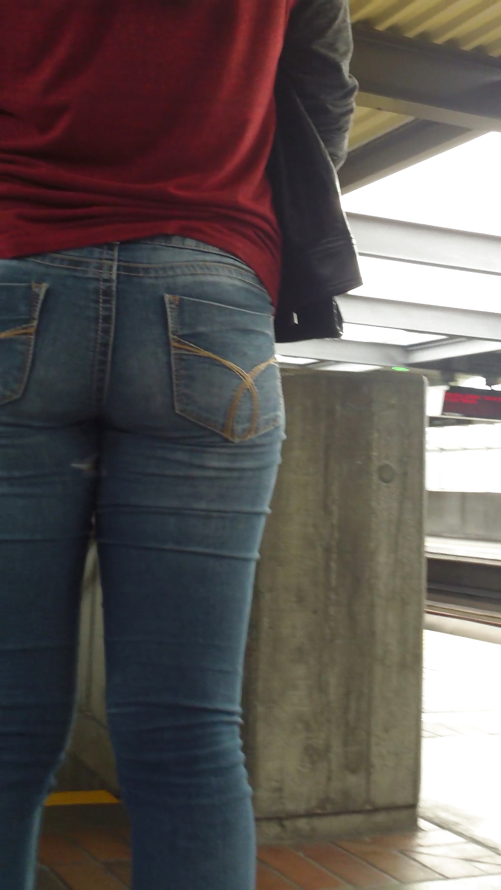 Sexy tight teen ass & butt in blue jeans #23556635