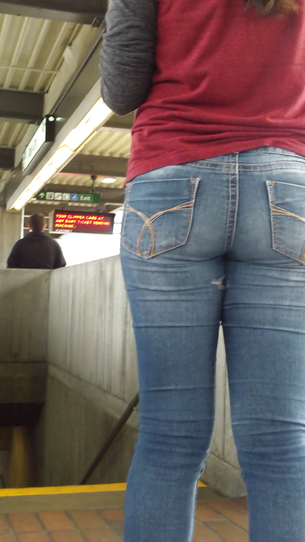 Sexy tight teen ass & butt in blue jeans #23556658