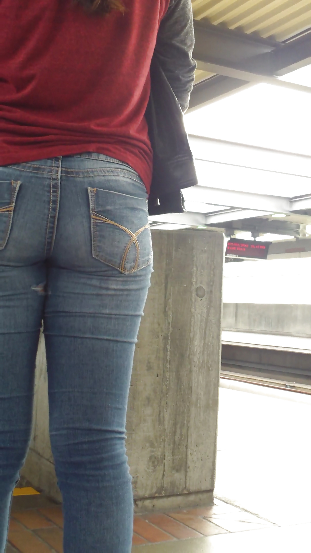 Sexy tight teen ass & butt in blue jeans #23556685
