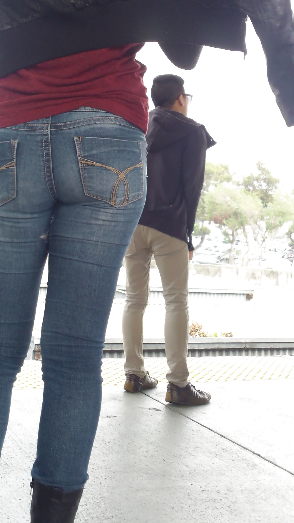 Sexy tight teen ass & butt in blue jeans #23556747
