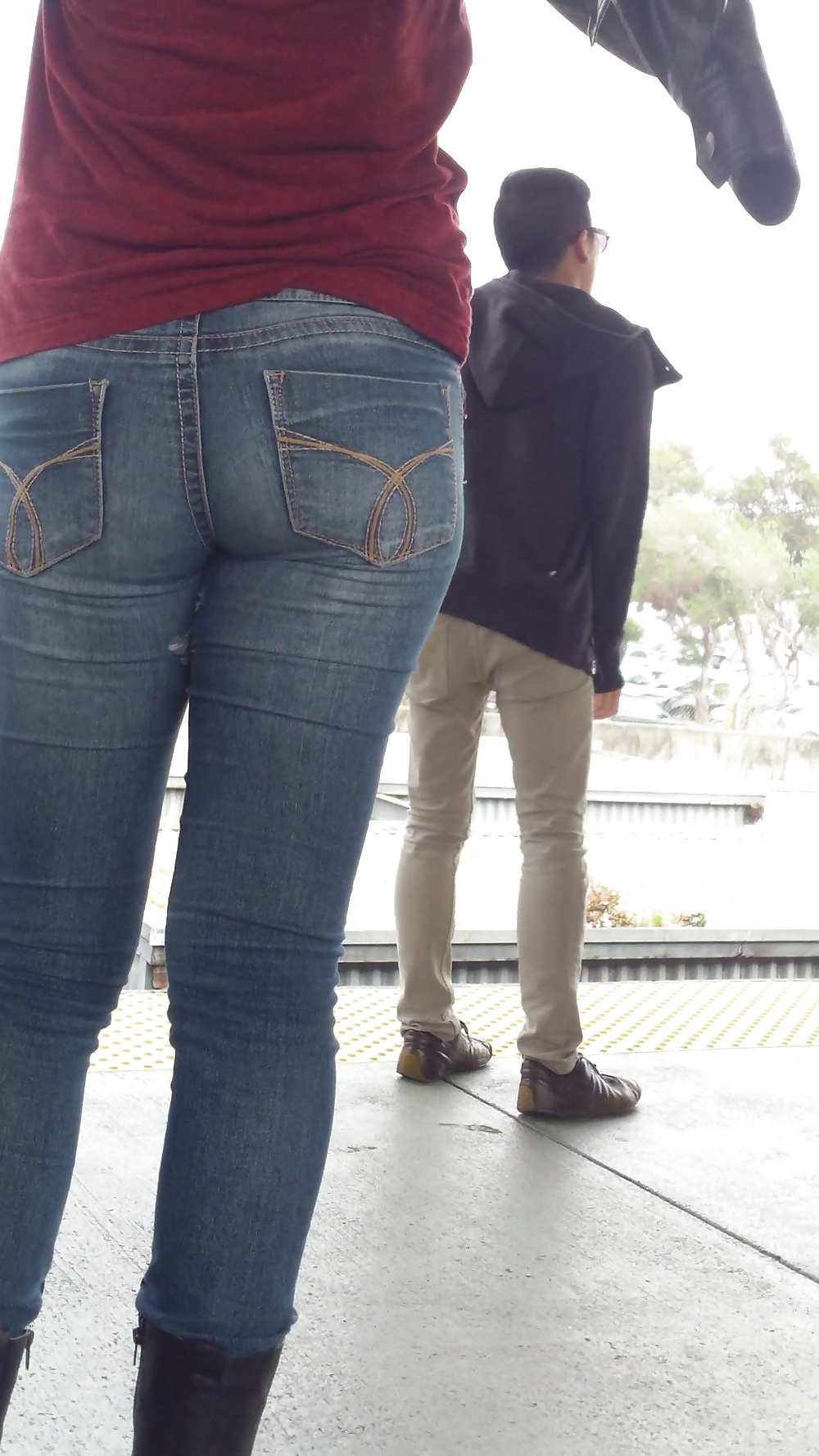 Sexy tight teen ass & butt in blue jeans #23556765