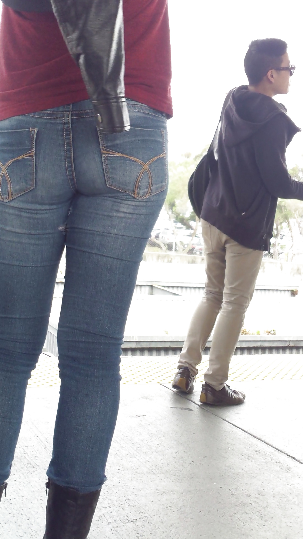 Sexy tight teen ass & butt in blue jeans #23556774