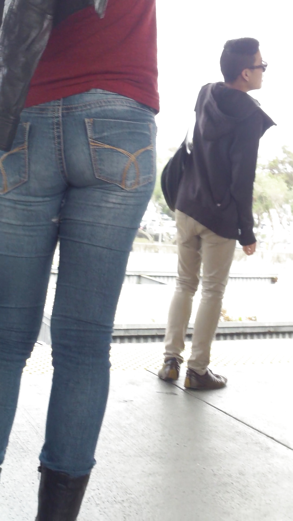 Sexy tight teen ass & butt in blue jeans #23556783