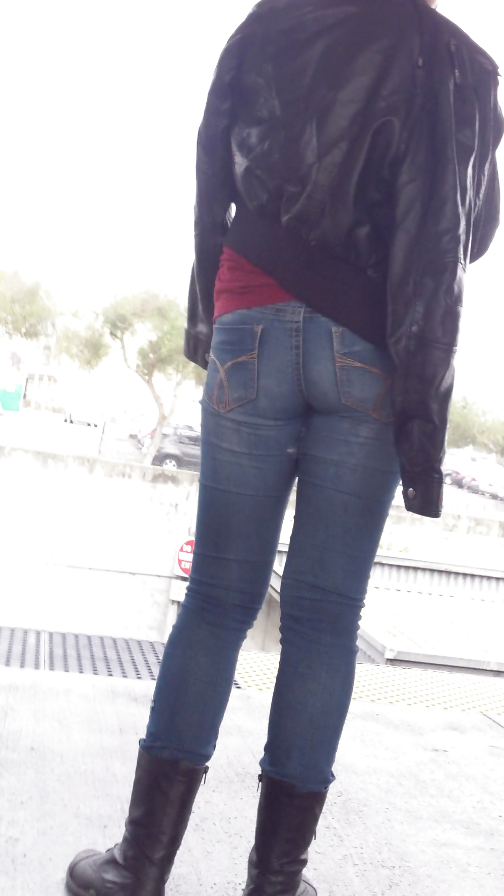 Sexy tight teen ass & butt in blue jeans #23556851