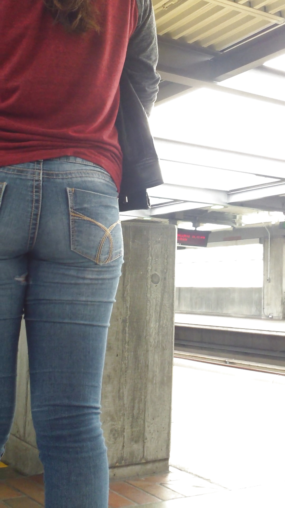 Sexy tight teen ass & butt in blue jeans #23556907