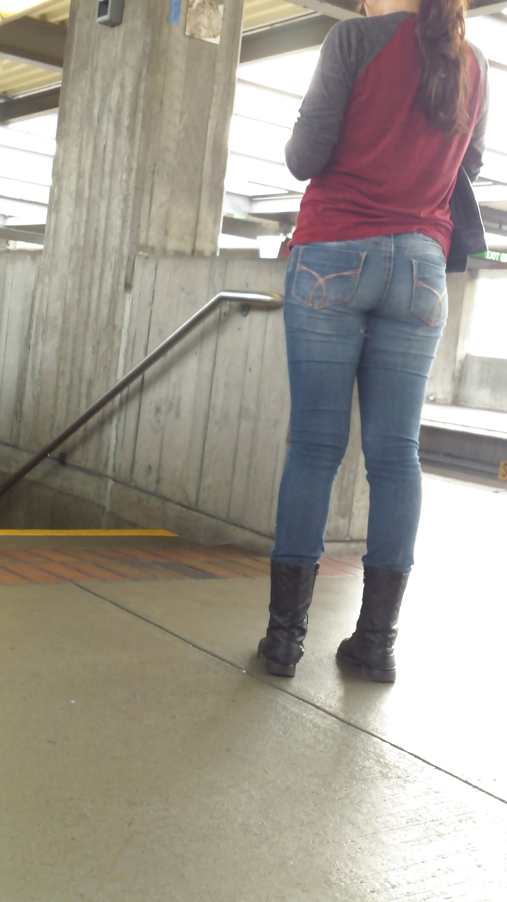 Sexy tight teen ass & butt in blue jeans #23556936