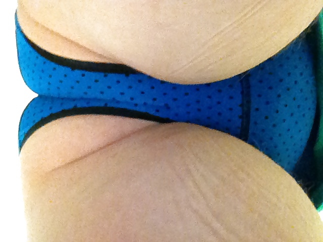 Showing off blue & black panties at work #26966751