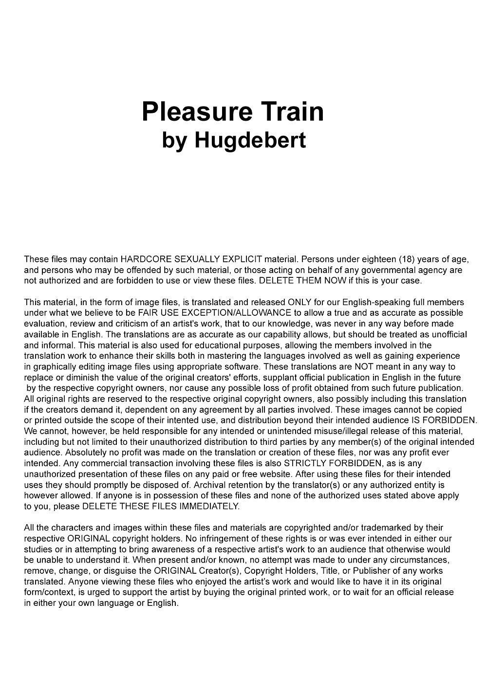 Hugdebert - Pleasure Train (ENG) #36907510
