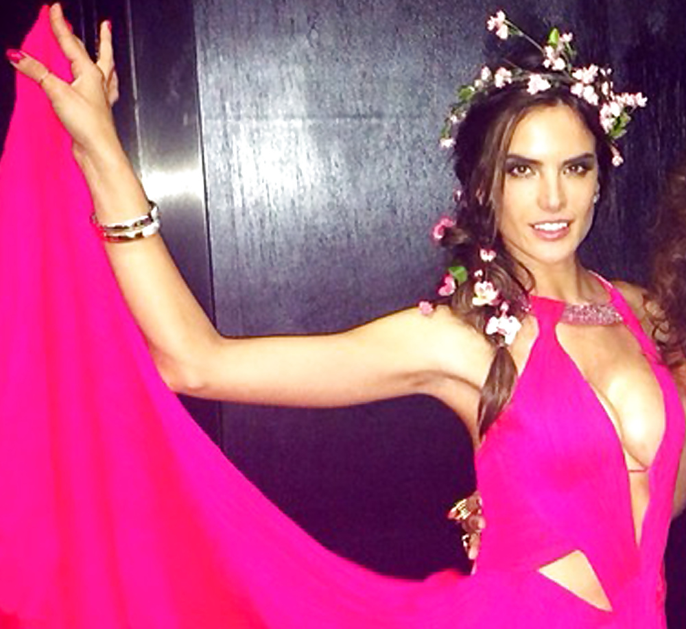 Alessandra Ambrosio - Pink Dress Cleavage #26295731