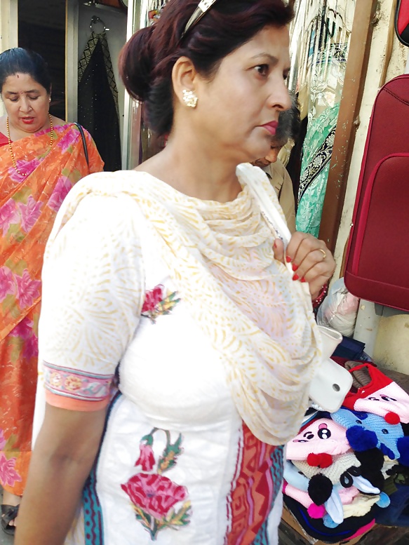 Nepali mom with huge boobs in market #40436626