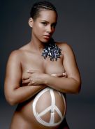 Alicia Keys Topless (pregnant + Covered)