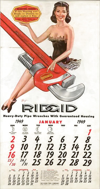 Vintage Ridgid Kalender Mädchen #27755075
