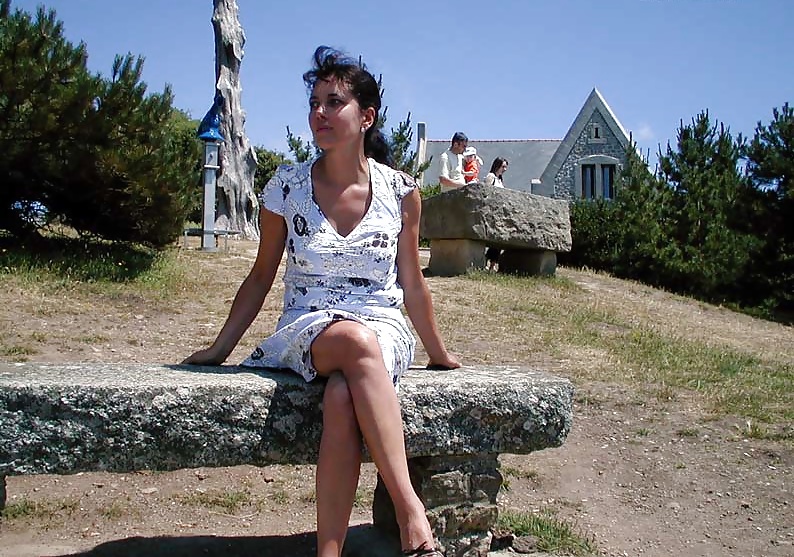 FRENCH NADINE flashing on a Brittany beach 2003 #24663432