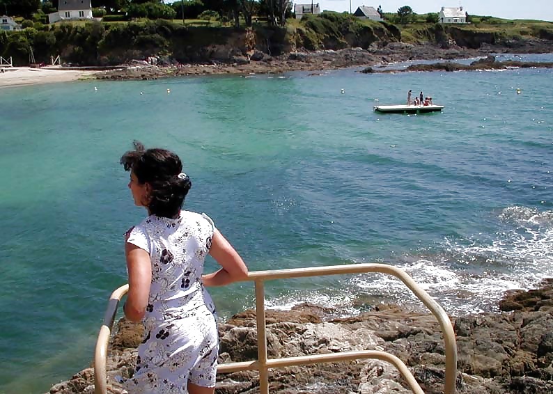 FRENCH NADINE flashing on a Brittany beach 2003 #24663517