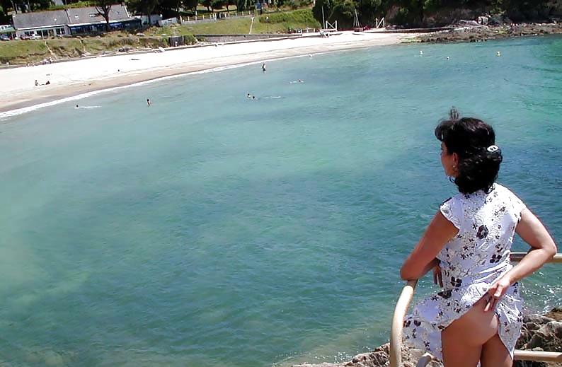 FRENCH NADINE flashing on a Brittany beach 2003 #24663524