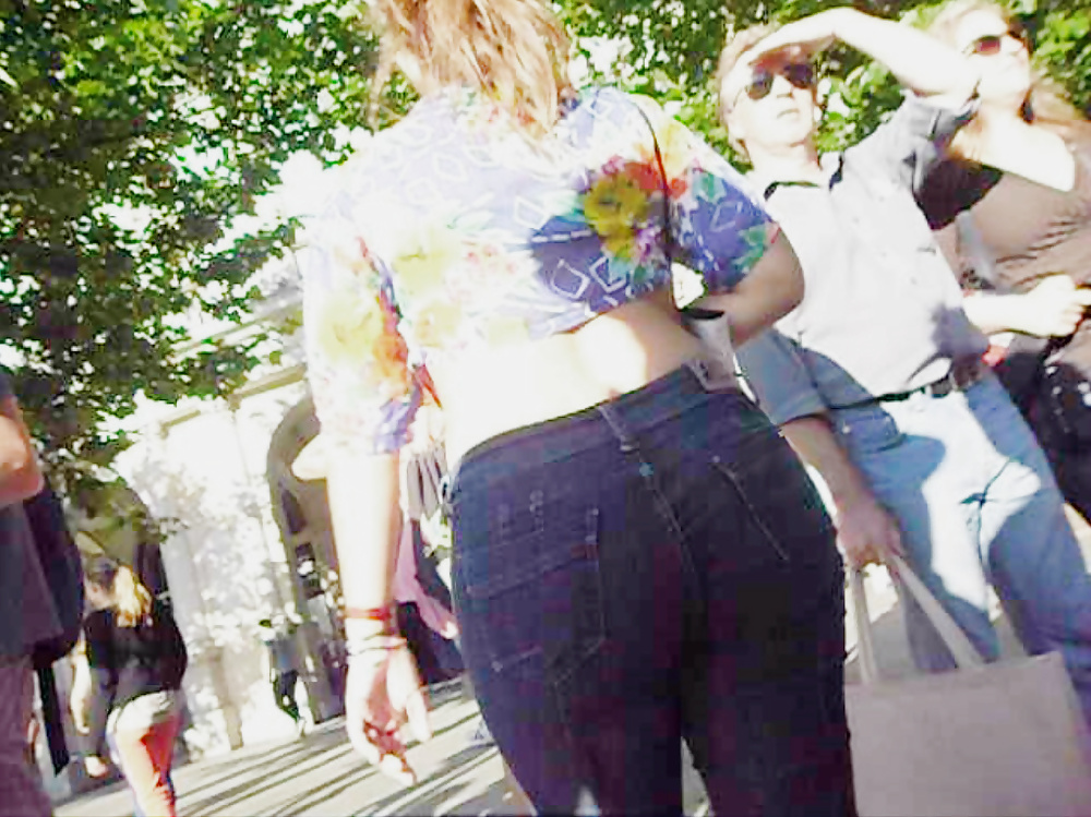 PAWG redhead in tight jeans on the street #34648377