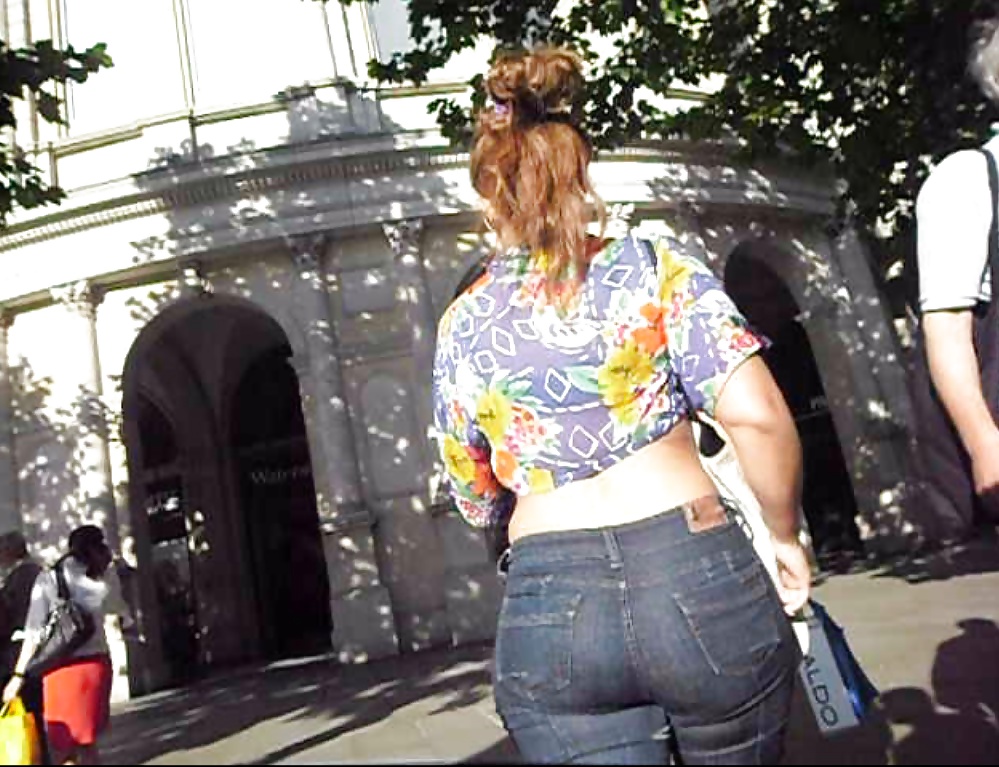 PAWG redhead in tight jeans on the street #34648381