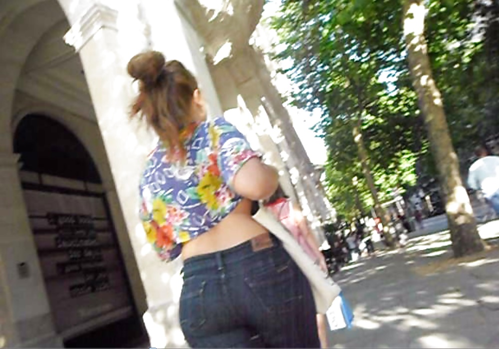 PAWG redhead in tight jeans on the street #34648402